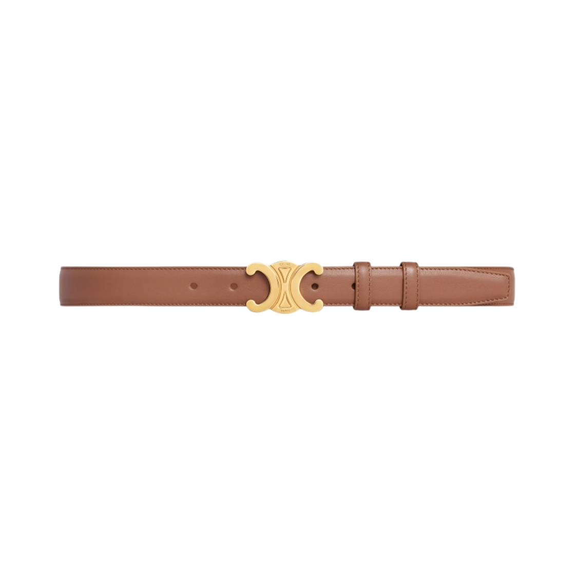 (W) 셀린느 미디움 스무스 카프스킨 트리옹프 벨트 브론즈((W) Celine Medium Triomphe Belt in Smooth Calfskin Bronze) - 1