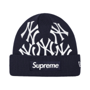 Supreme x New York Yankees New Era Box Logo Beanie Navy - 21FW