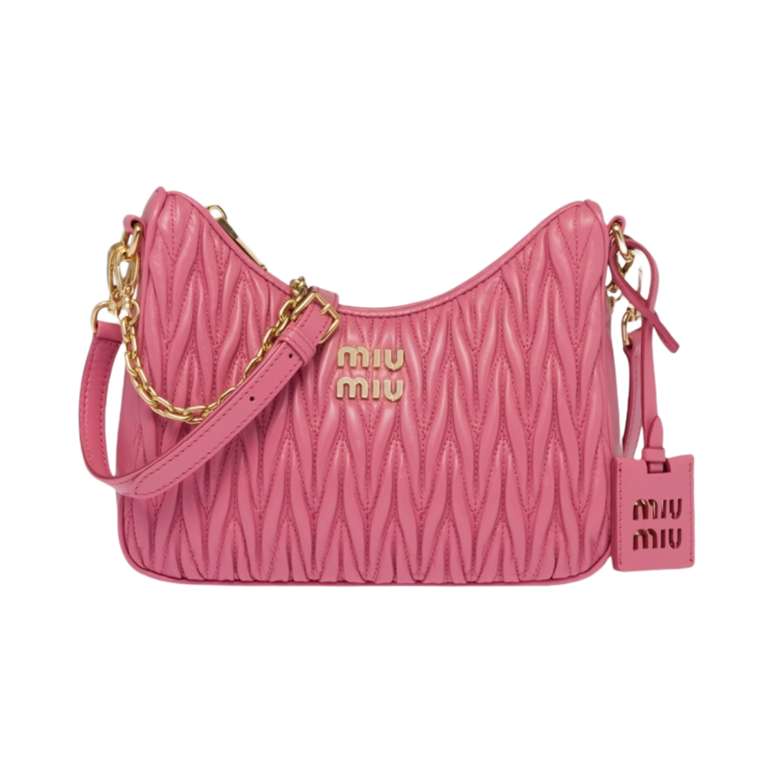 미우 미우 마테라쎄 나파 레더 숄더백 베고니아 핑크(Miu Miu Matelasse Nappa Leather Shoulder Bag Begonia Pink) - 1