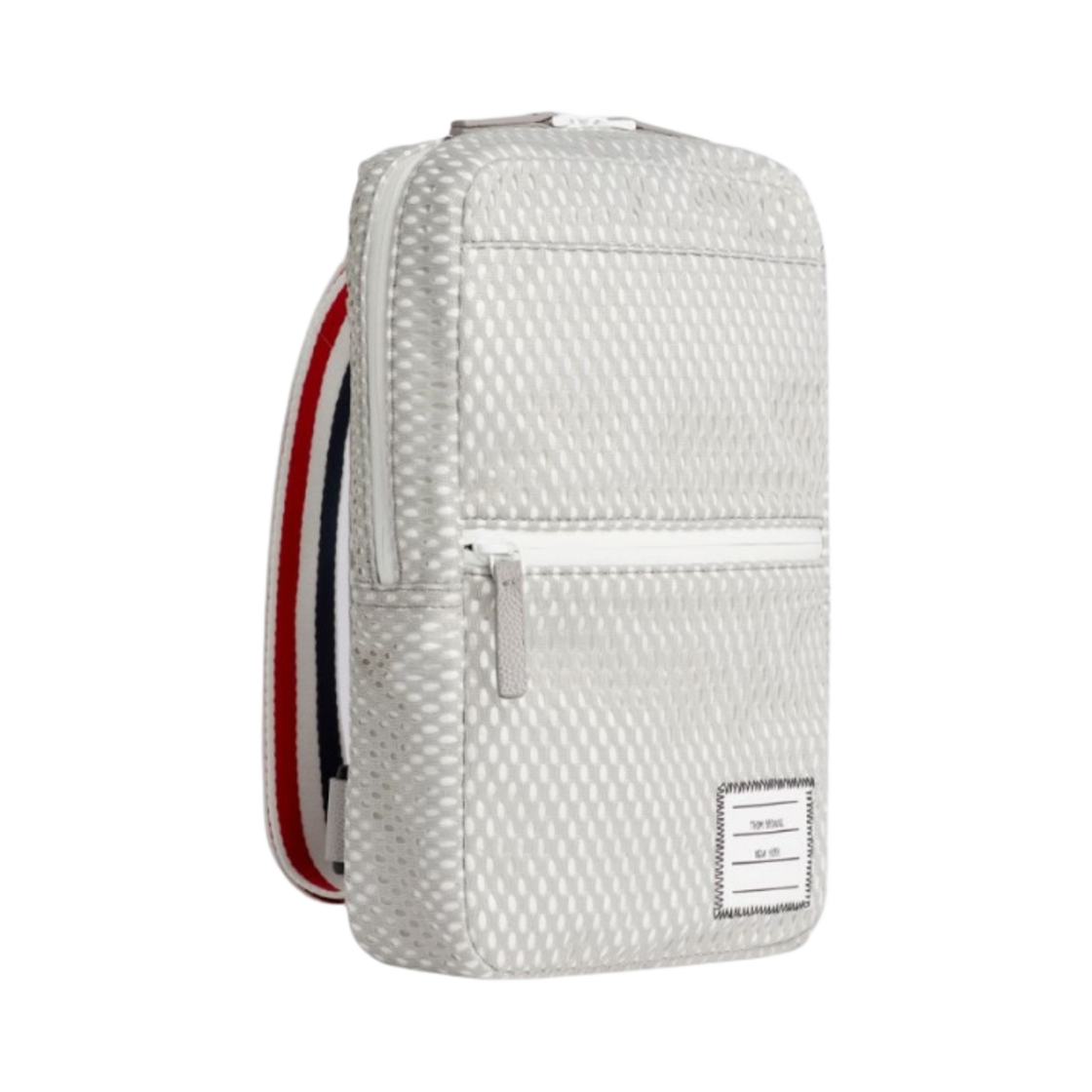 톰브라운 헤비 애슬레틱 메쉬 스트라이프 스트랩 크로스바디백 미디움 그레이(Thom Browne Heavy Athletic Mesh Stripe Strap Crossbody Bag Medium Grey) - 2