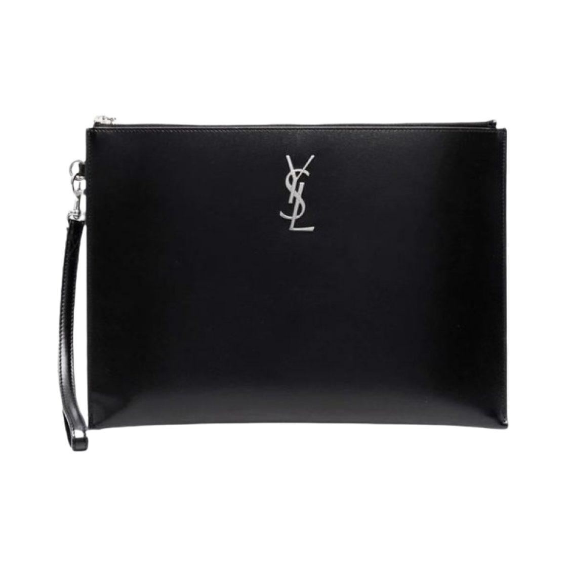 667686-0SX0E-1000 Saint Laurent Tablet Holder in Smooth Leather Black