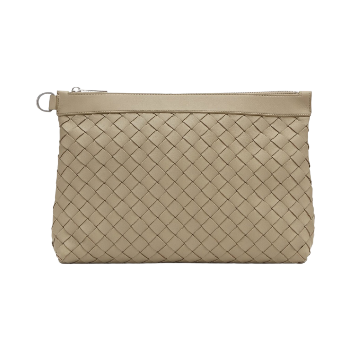 보테가 베네타 미디움 인트레치아토 지퍼 파우치 토프(Bottega Veneta Medium Intrecciato Zipped Pouch Taupe) - 1