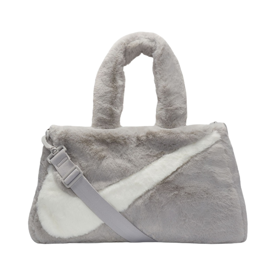 DQ5804-012 Nike NSW Faux Fur Tote Bag Light Iron Ore