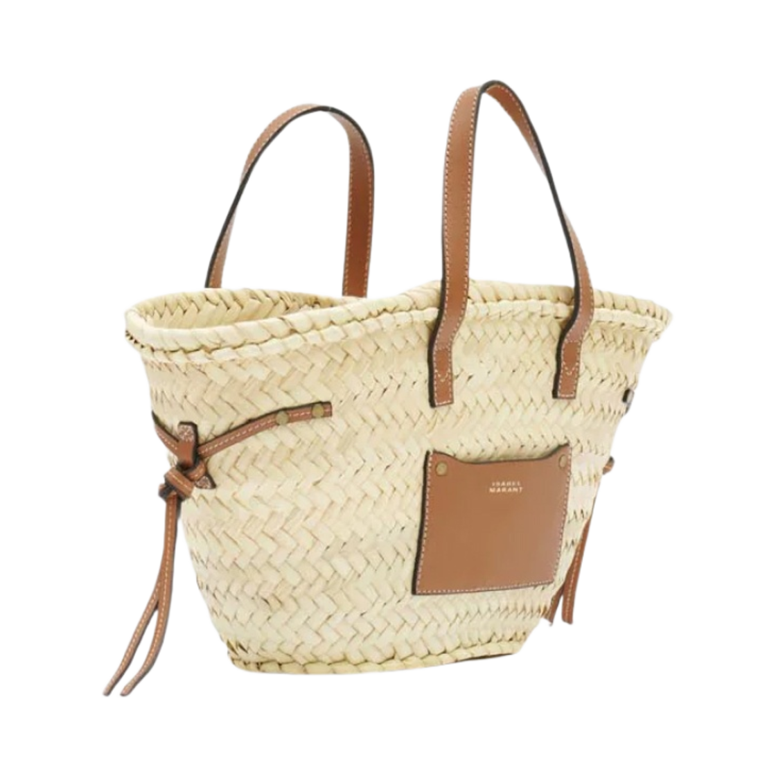 이자벨 마랑 카딕스 라피아 앤 레더 미니 베스킷백 내츄럴 꼬냑 - 24SS(Isabel Marant Cadix Raffia and Leather Mini Basket Bag Natural Cognac - 24SS) - 2