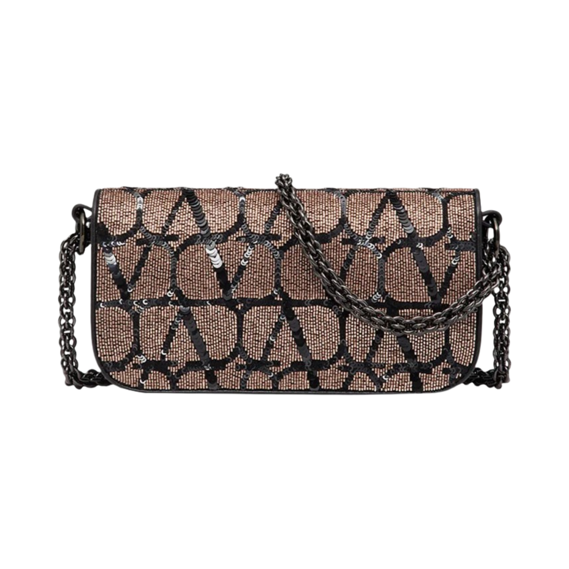 발렌티노 트왈 아이코노그래피 자수 스몰 로코 숄더백 라이트 카멜 블랙(Valentino Small Loco Shoulder Bag With Toile Iconographe Embroidery Light Camel-Black) - 4