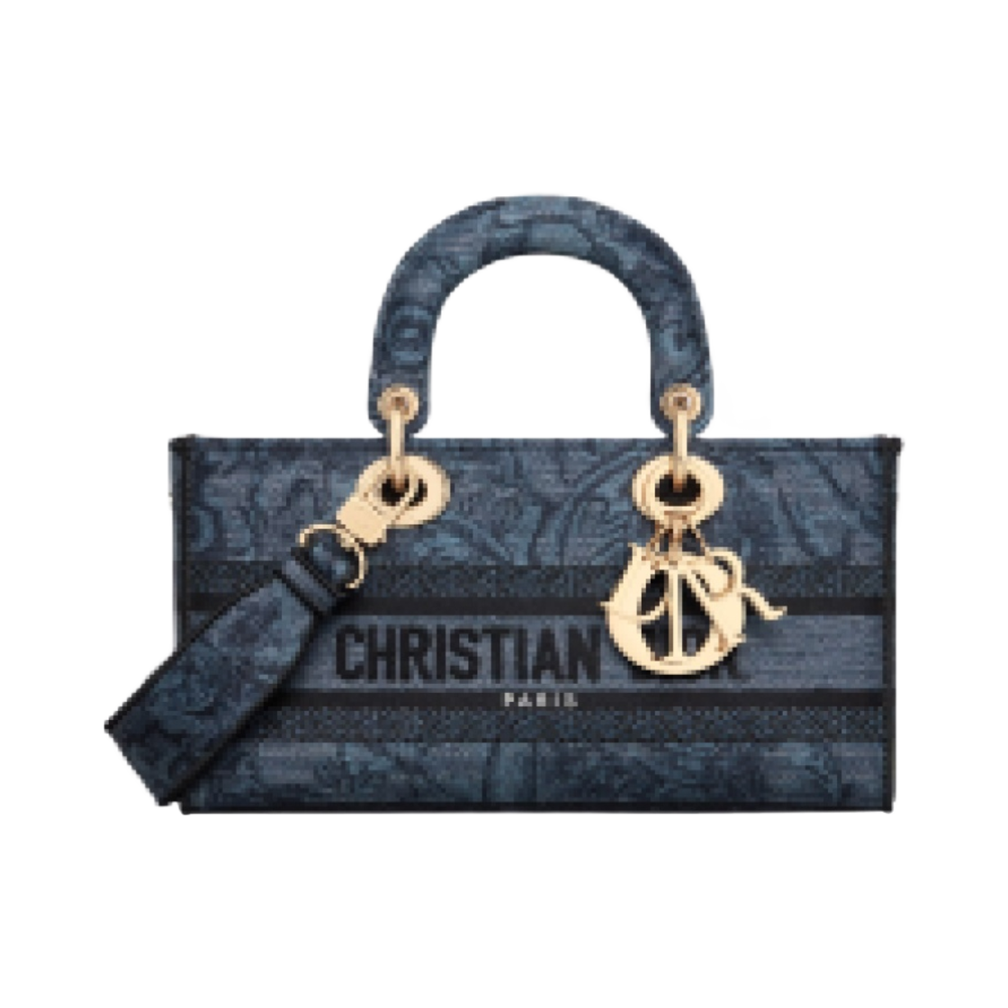 디올 미디움 레이디 D 조이 백 자수 데님 블루 알베로 델라 비타(Dior Medium Lady D Joy Bag Embroidery Denim Blue Albero Della Vita) - 1