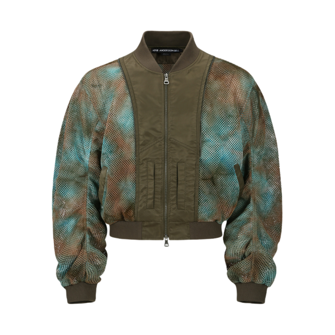awa701u(BROWN) ADSB Andersson Bell Unisex Double Layer Mesh Bomber Brown