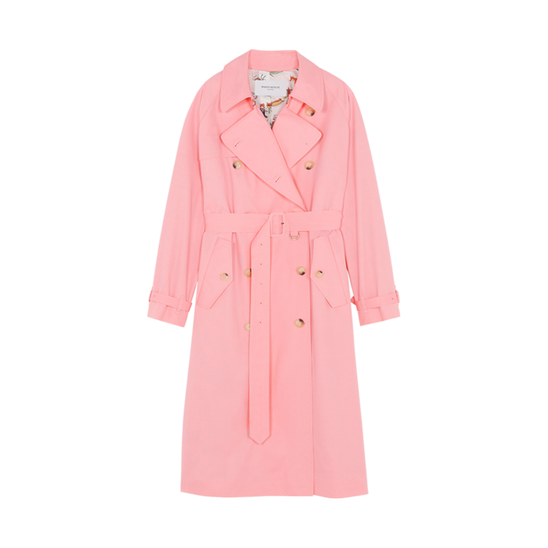 (W) 메종 키츠네 올리 트렌치 코트 버블 검 핑크((W) Maison Kitsune Oly Trench Coat Bubble Gum Pink) - 1