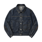 Karactor Bleach Dyeing Trucker Jacket Vintage Indigo