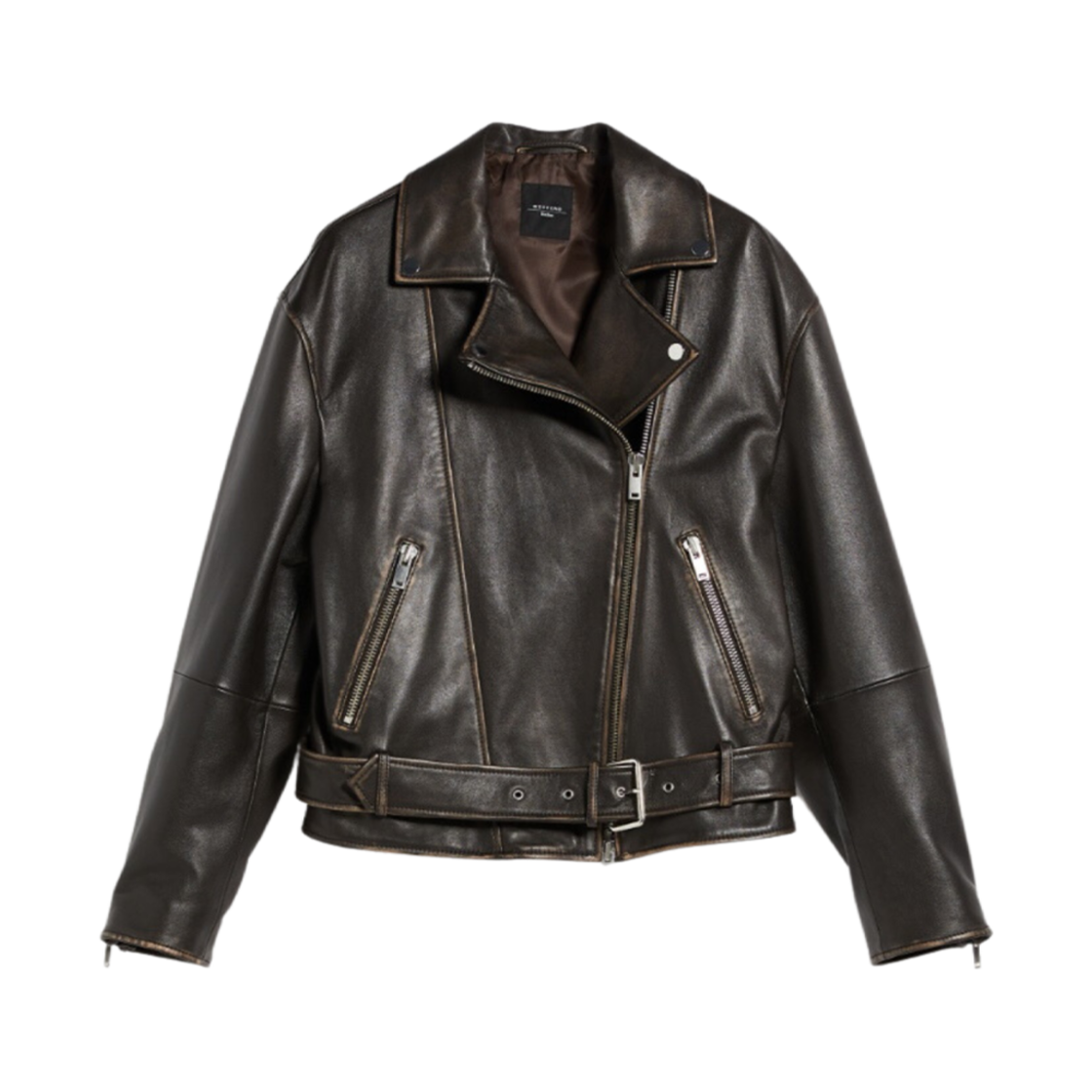 (W) 위켄드 막스마라 레시 레더 자켓 블랙((W) Weekend Max Mara Lessy Leather Jacket Black) - 1