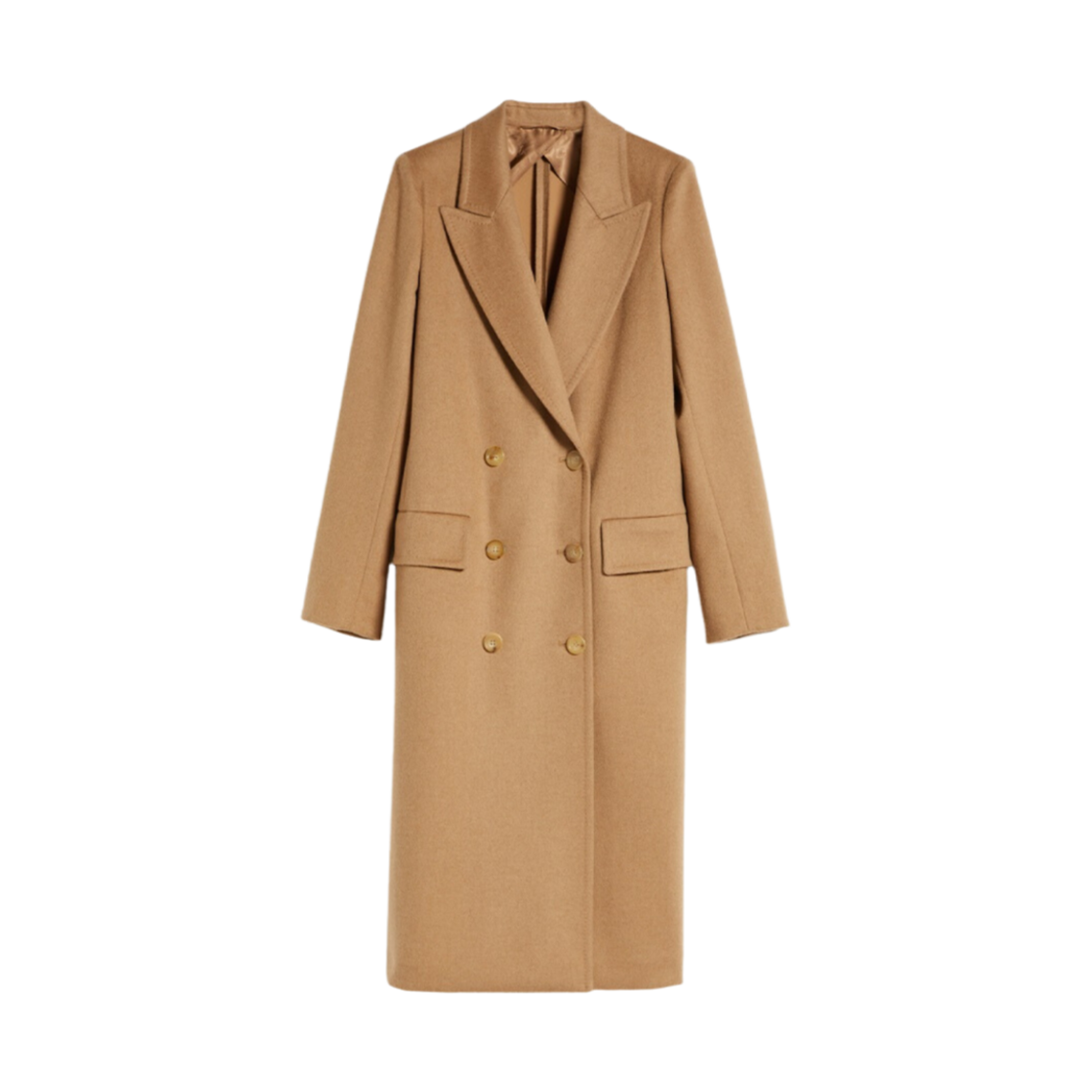 (W) 막스마라 엘미 더블 브레스티드 카멜 코트 베이지((W) Max Mara Elmi Double Breasted Camel Coat Beige) - 1