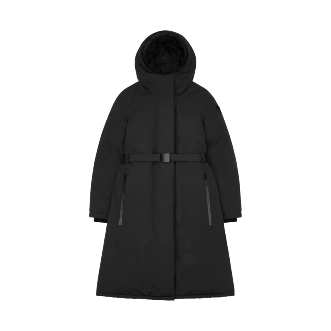 (W) 노비스 라라 벨티드 파카 블랙((W) Nobis Lara Belted Parka Black)