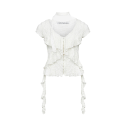 Notknowing Grunge Ruffle Blouse White
