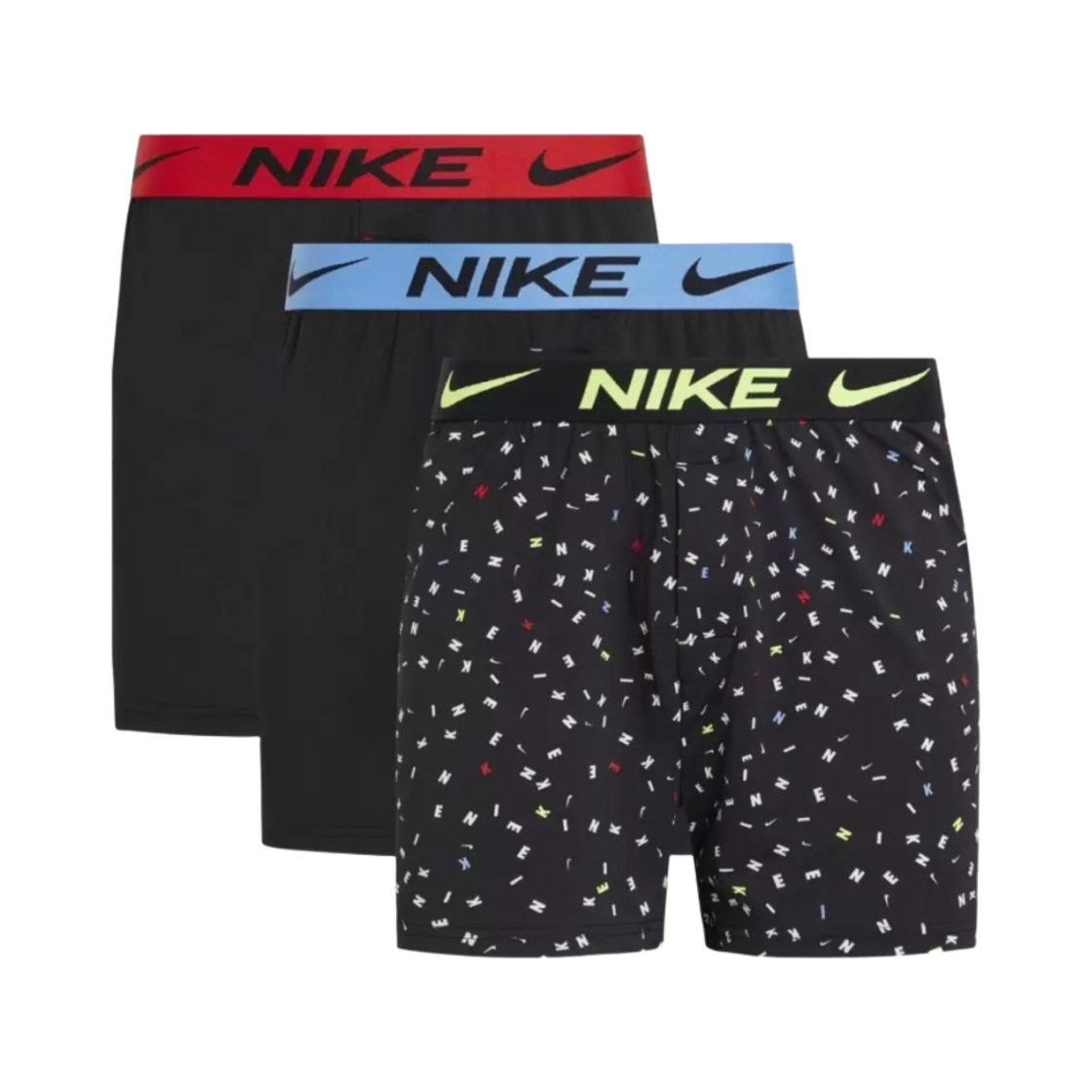 나이키 에센셜 마이크로 박서 블랙 레드 볼트 (3개입)(Nike Essential Micro Boxer Black Red Volt (3 Pack)) - 1