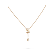 (W) Chanel Extrait De No.5 Necklace 18K Beige Gold Diamonds