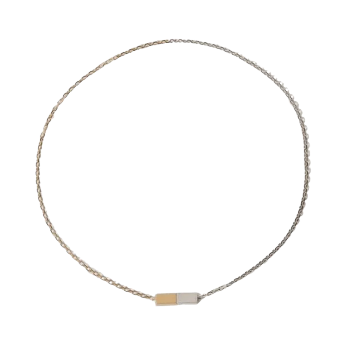741019V507D8119 Bottega Veneta Dual Tone Necklace Silver