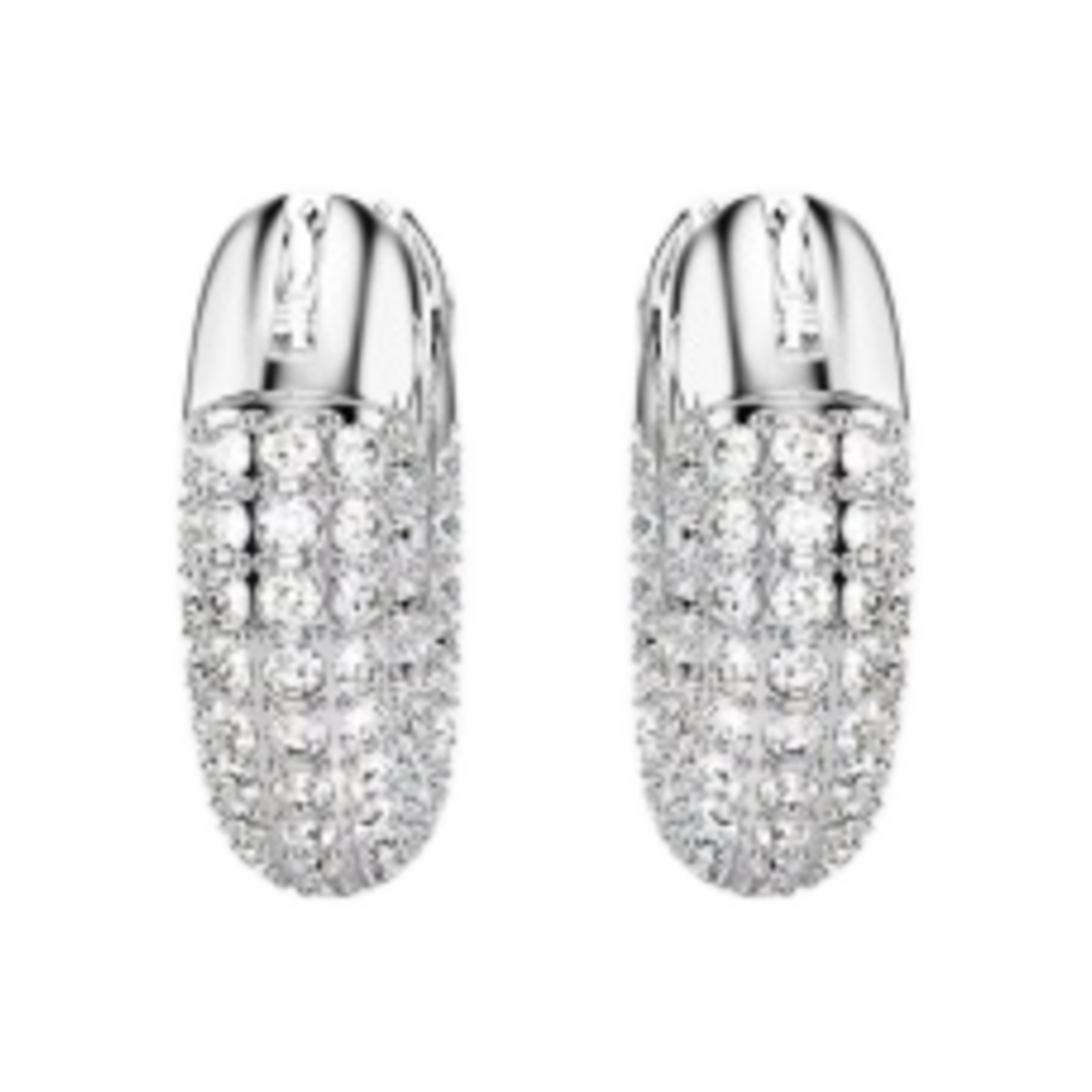 5618306 (W) Swarovski Dextera Hoop Earrings Small White Rhodium Plated