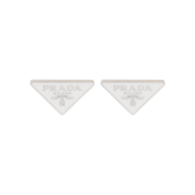 (W) Prada Symbole Earrings White