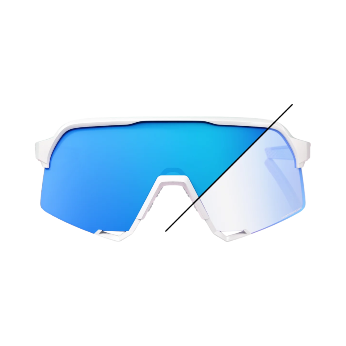 100퍼센트 S3 LE 바스티유 블루 미러 포토크로믹 렌즈(100% S3 LE Bastille Blue Mirror Photochromic Lens)