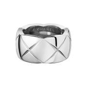 Chanel Coco Crush Ring Quilted Motif Large & 18K White Gold