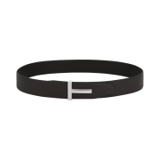 Tom Ford T Icon Reversible Leather Belt Chocolate Black