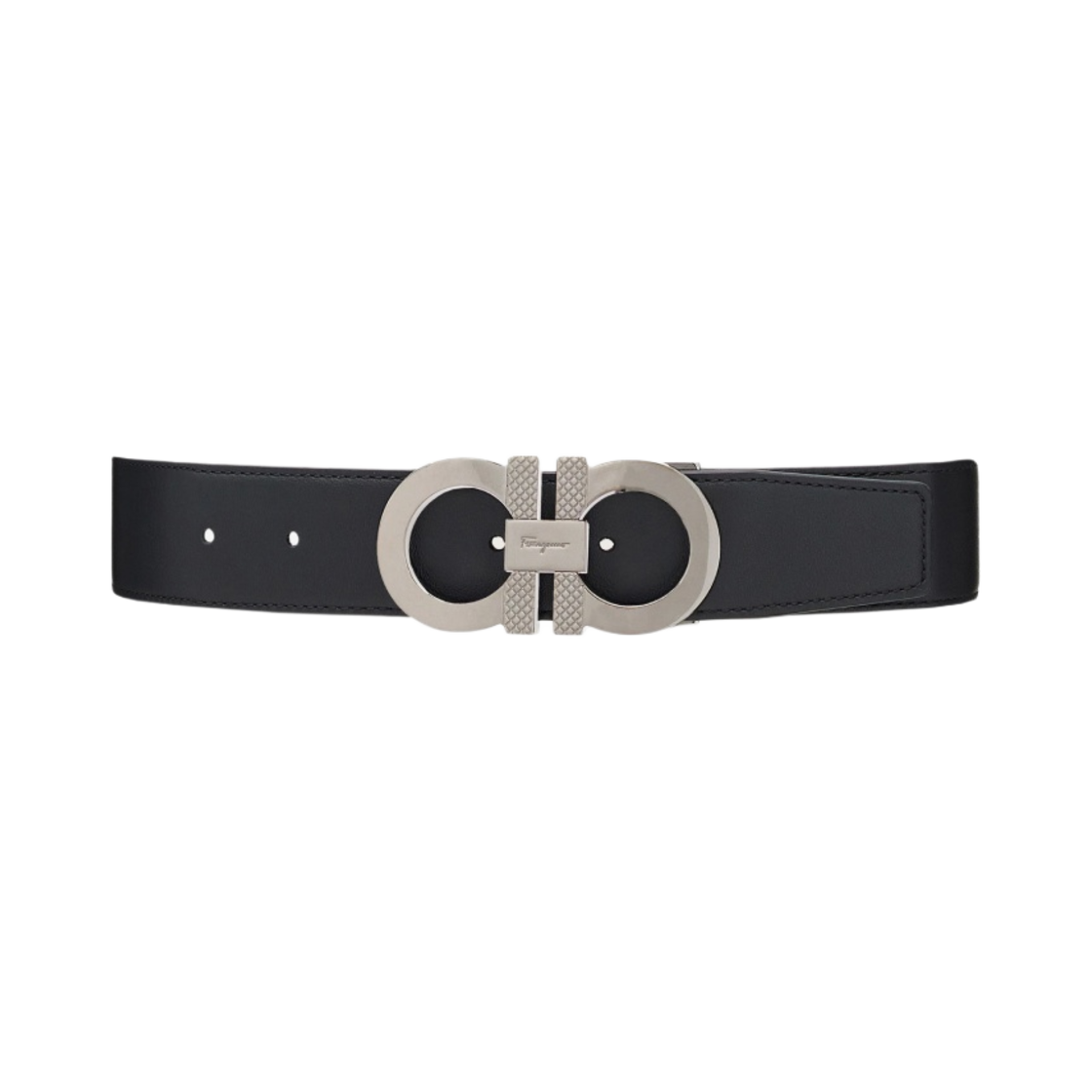 페라가모 투톤 리버시블 어드저스터블 간치니 벨트 블랙 비쿠냐(Ferragamo Two Tone Reversible and Adjustable Gancini Belt Black Vicuna) - 1