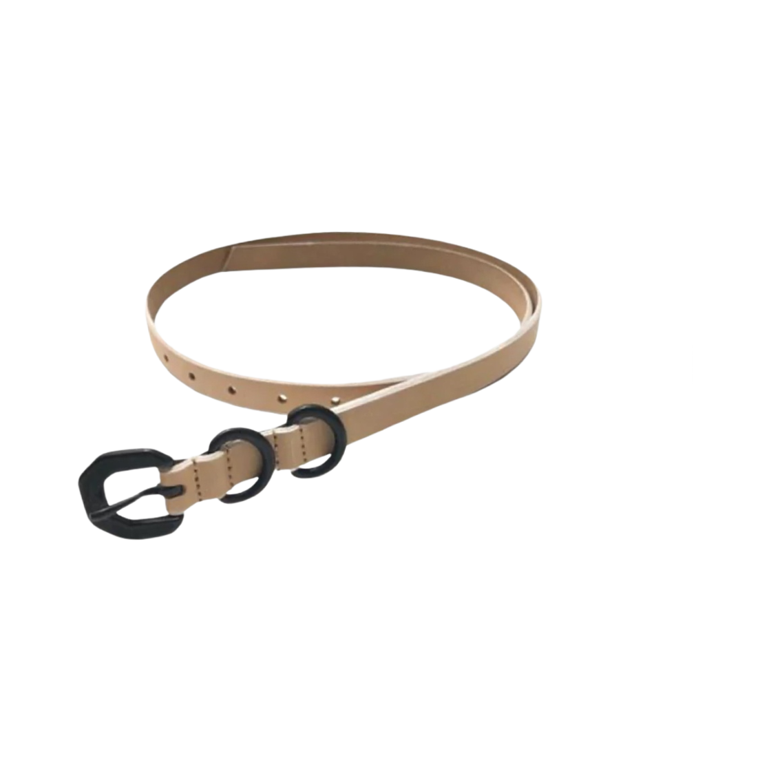 ANC-GD04 Ancellm Narrow Leather Belt Natural