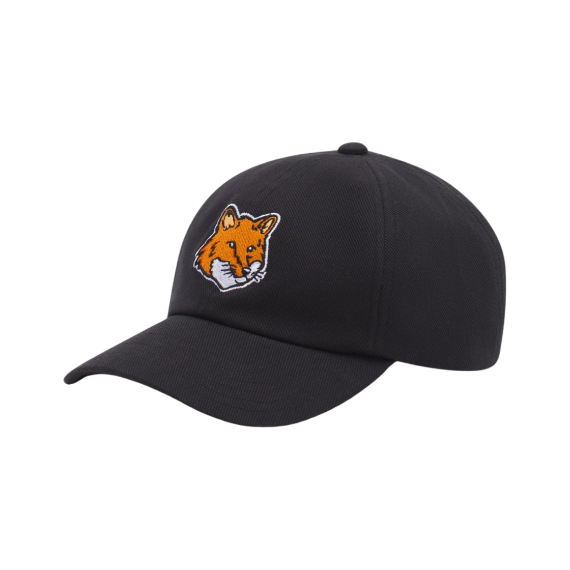 LM06103WW0087-P199 Maison Kitsune Large Fox Head Embroidery 6P Cap Black