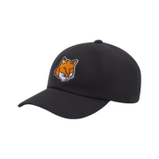 Maison Kitsune Large Fox Head Embroidery 6P Cap Black