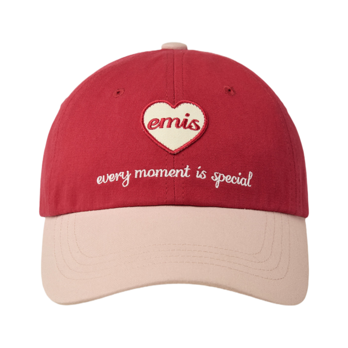 이미스 하트 와펜 톤 온 톤 볼캡 레드(Emis Heart Wappen Tone On Tone Ball Cap Red) - 1