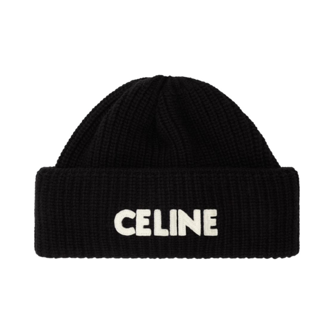셀린느 자수 리브드 울 비니 블랙(Celine Embroidered RIbbed Wool Beanie Black)