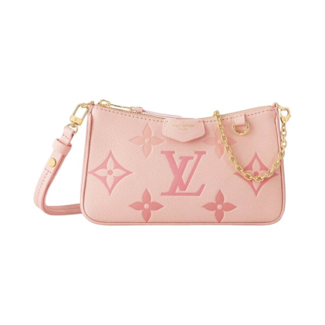 루이비통 이지 파우치 온 스트랩 모노그램 앙프렝뜨 그라디언트 핑크(Louis Vuitton Easy Pouch On Strap Monogram Empreinte Gradient Pink) - 1