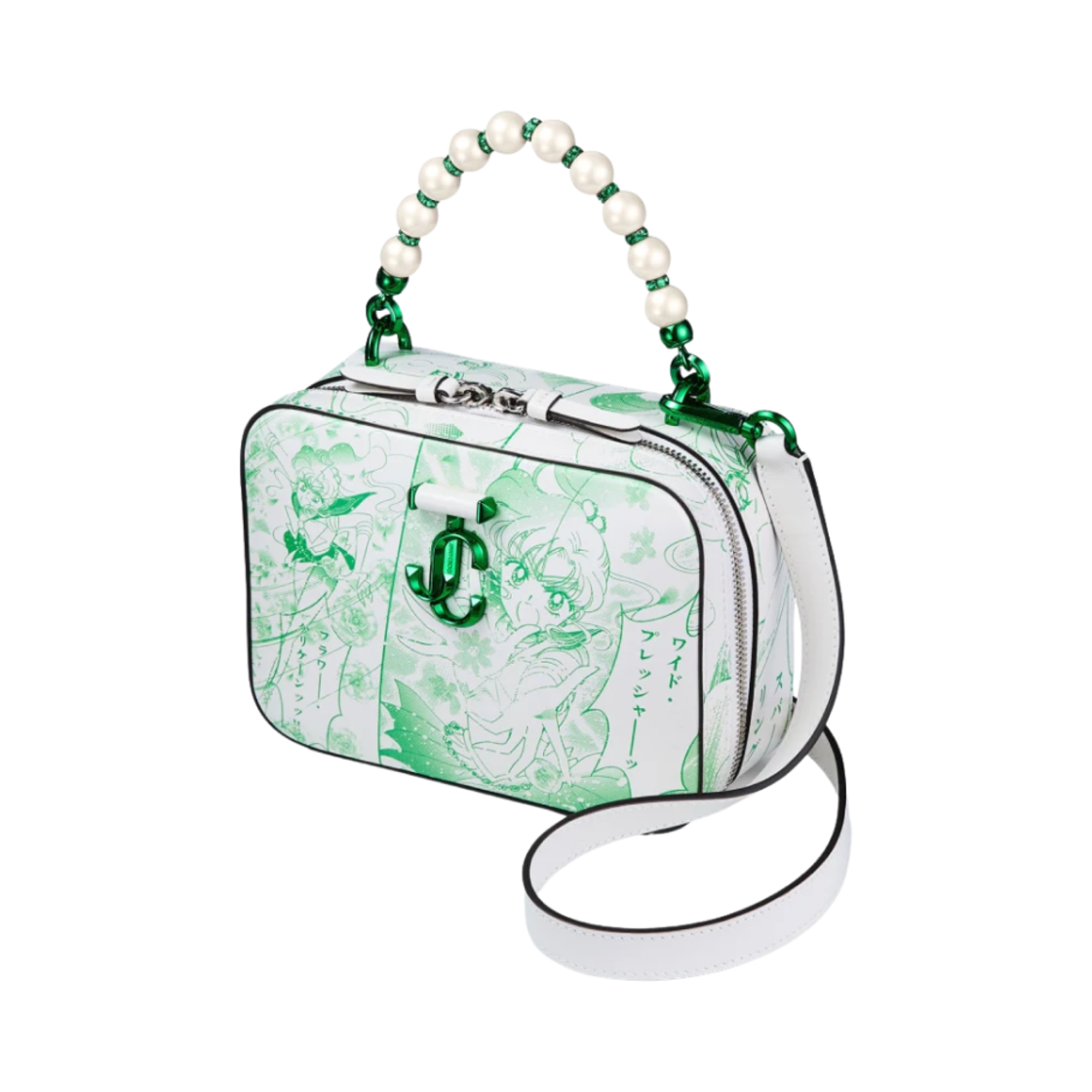 지미추 x 미소녀 전사 세일러문 세일러 주피터 애비뉴 베니티 백 그린 화이트(Jimmy Choo x Pretty Guardian Sailor Moon Sailor Jupiter Avenue Vanity Bag Green White) - 2