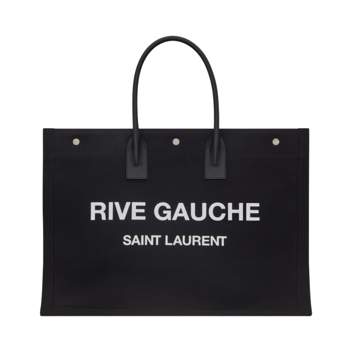 생로랑 리브 고쉬 라지 토트백 프린티드 캔버스 앤 레더 느와르 에 블랑(Saint Laurent Rive Gauche Large Tote Bag In Printed Canvas And Leather Noir Et Blanc) - 1