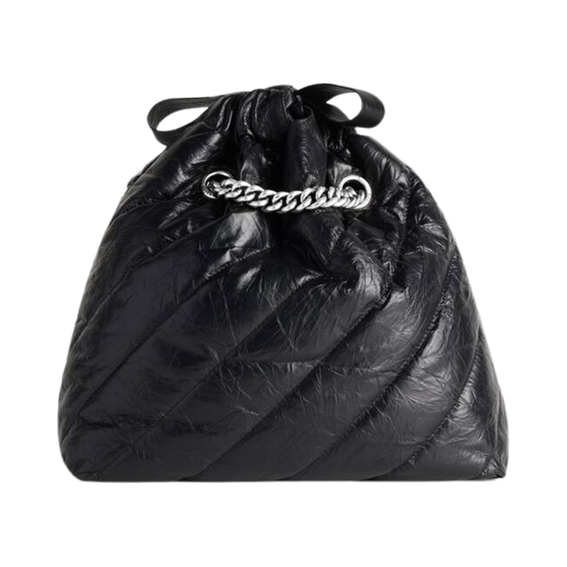 발렌시아가 크러쉬 스몰 사우스 백 퀼티드 블랙(Balenciaga Crush Small Tote Bag Quilted Black) - 4