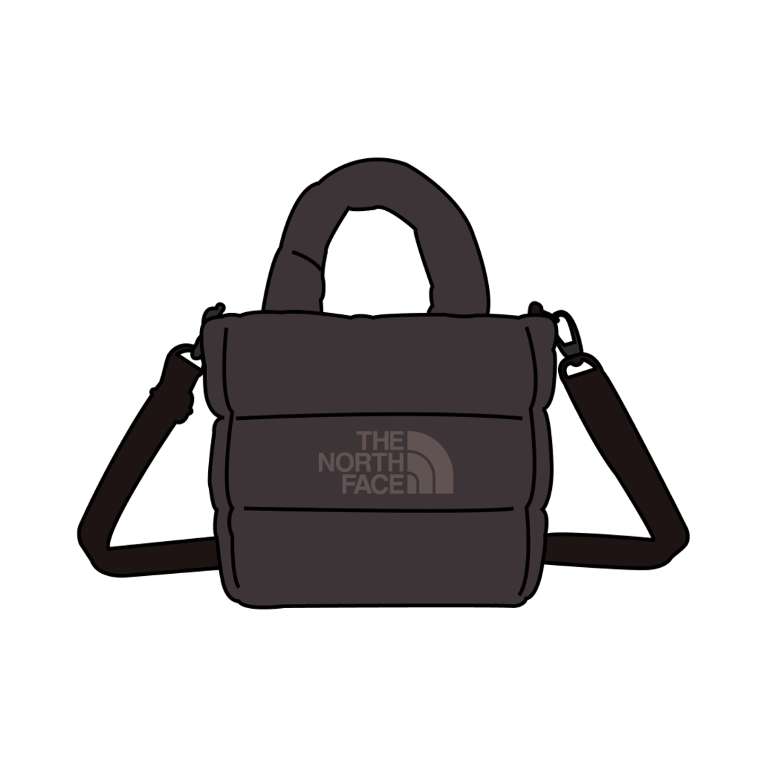 NN2PQ59M The North Face Plumpy Tote Bag Mini Dark Brown
