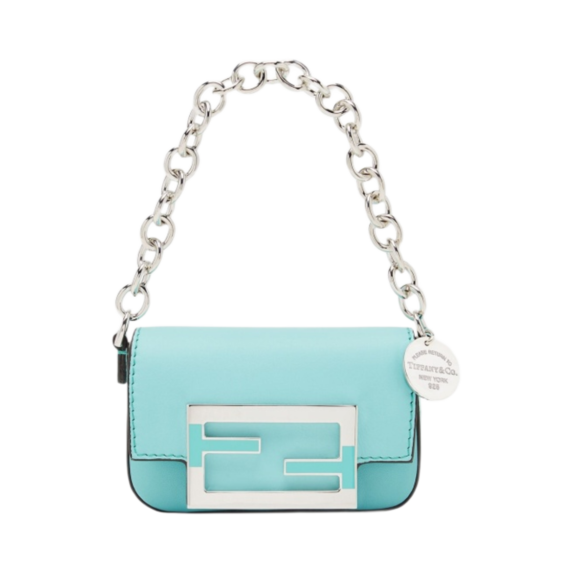 펜디 x 티파니 앤 코 레더 나노 바게트 참 라이트 블루(Fendi x Tiffany & Co. Leather Nano Baguette Charm Light Blue) - 1