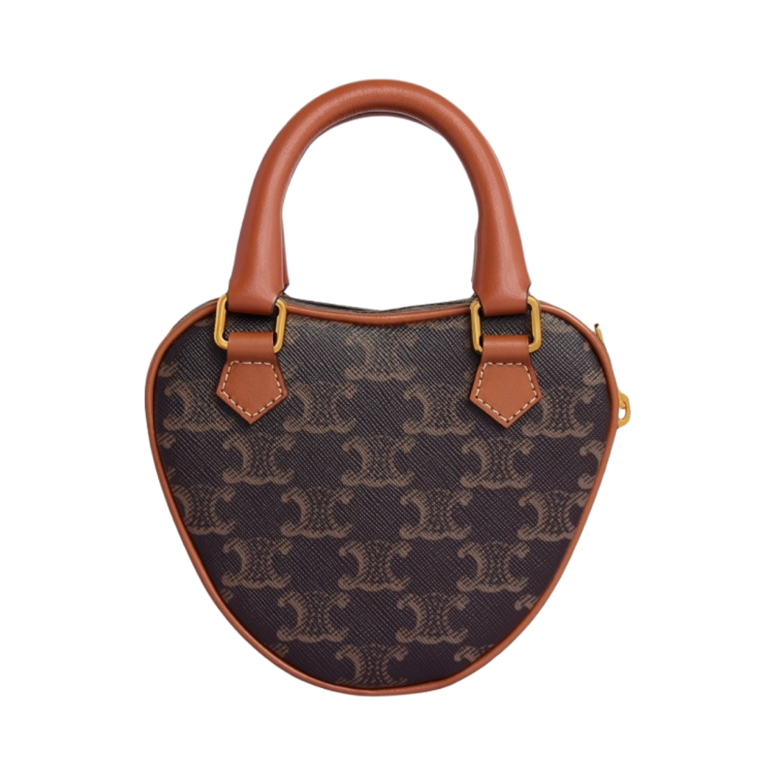 셀린느 트리옹프 캔버스 & 카프스킨 미디움 하트 탄(Celine Medium Heart in Triomphe Canvas and Calfskin Tan) - 3