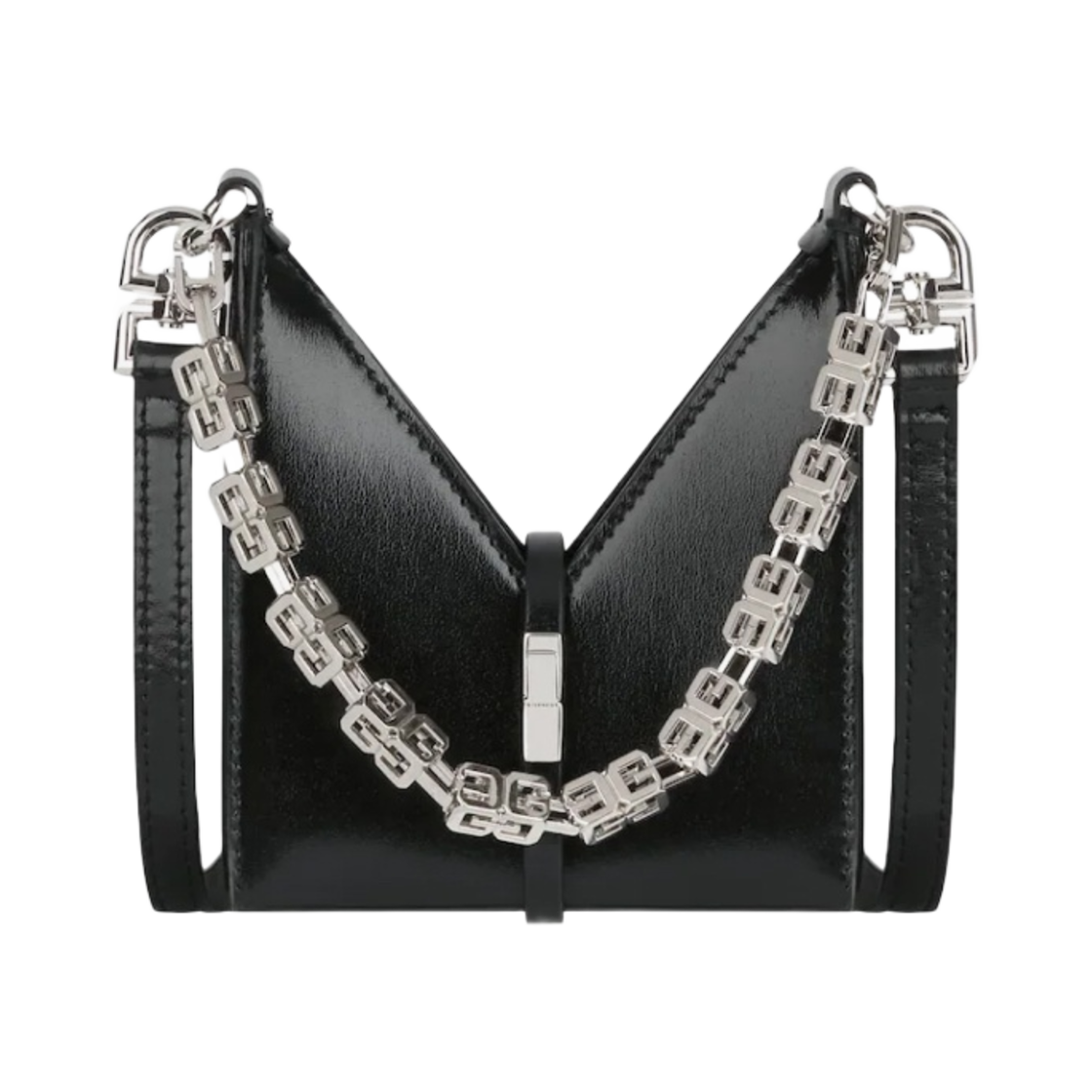 BB60KAB00D-001 (W) Givenchy Micro Cut Out Bag in Box Leather with Chain Black