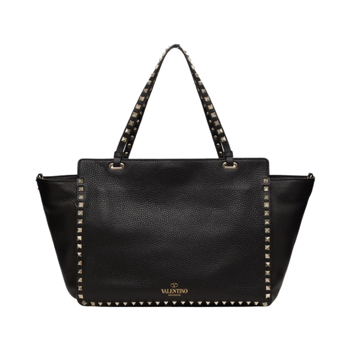 발렌티노 미디움 그레이니 카프스킨 락스터드 백 블랙(Valentino Medium Grainy Calfskin Rockstud Bag Black) - 3