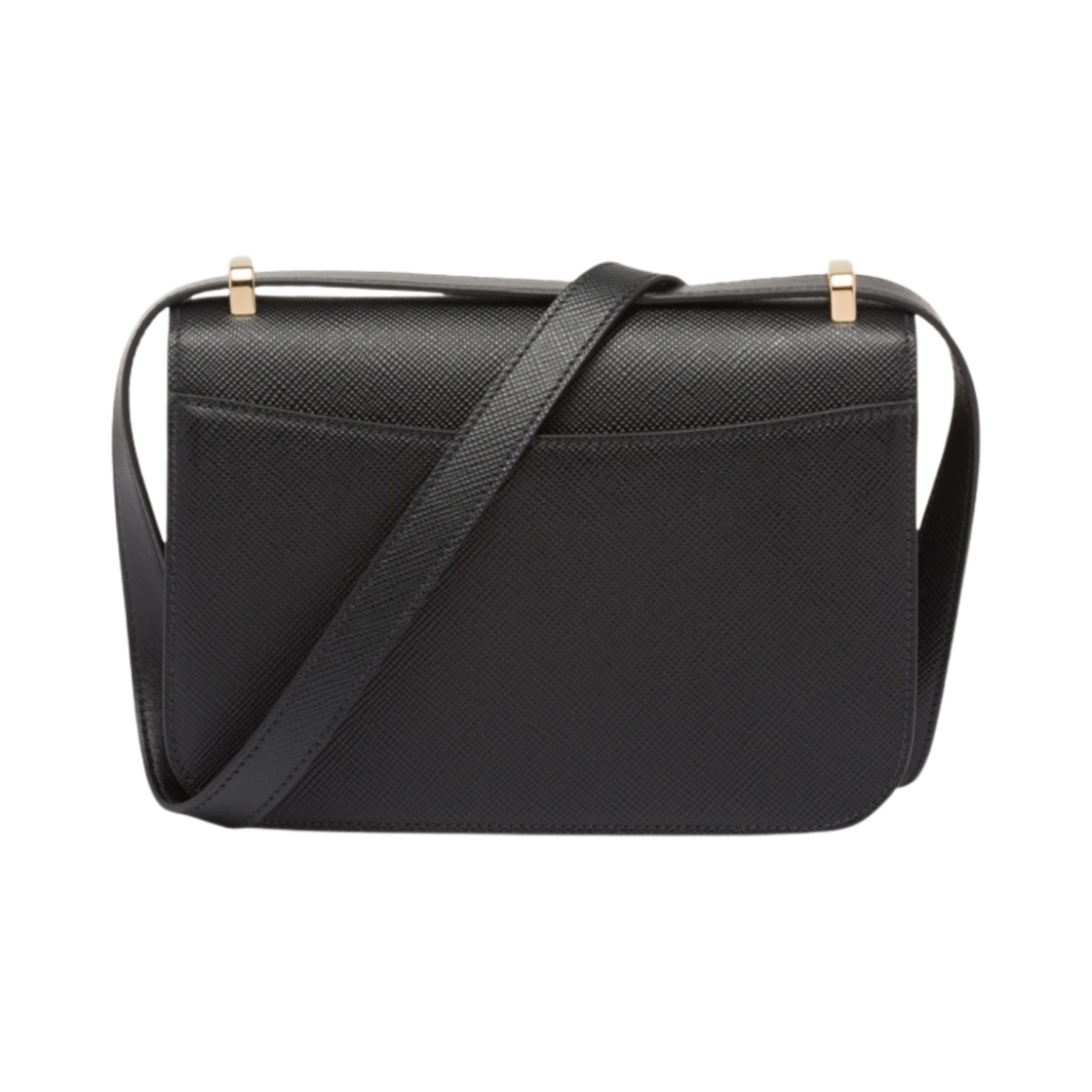프라다 사피아노 레더 트라이앵글 로고 숄더백 블랙(Prada Saffiano Leather Triangle Logo Shoulder Bag Black) - 2