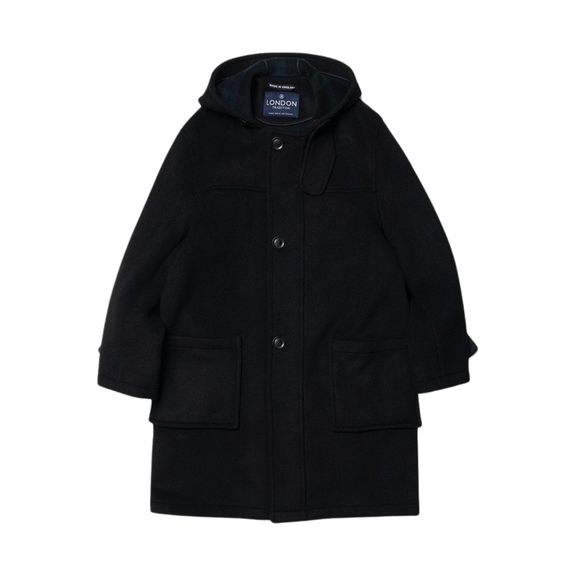런던 트레디션 킹슬리 맨즈 후드디 코트 블랙 BW A41(London Tradition Kingsley Mens Hooded Coat Black BW A41)