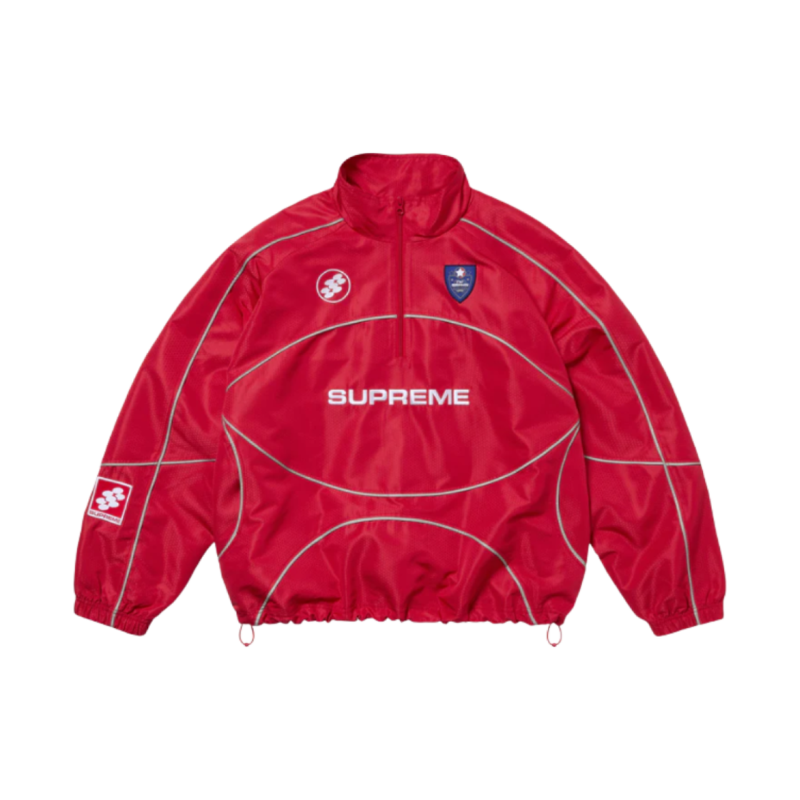 슈프림 리플렉티브 파이핑 풀오버 레드 - 24FW