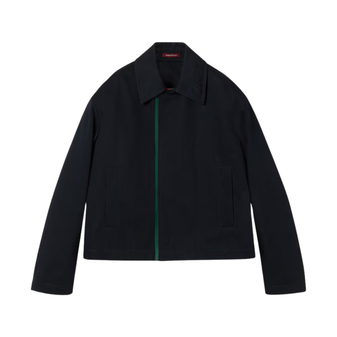 809690-ZAR5E-4440 Gucci Embossed Cotton Gabardine Jacket Dark Blue