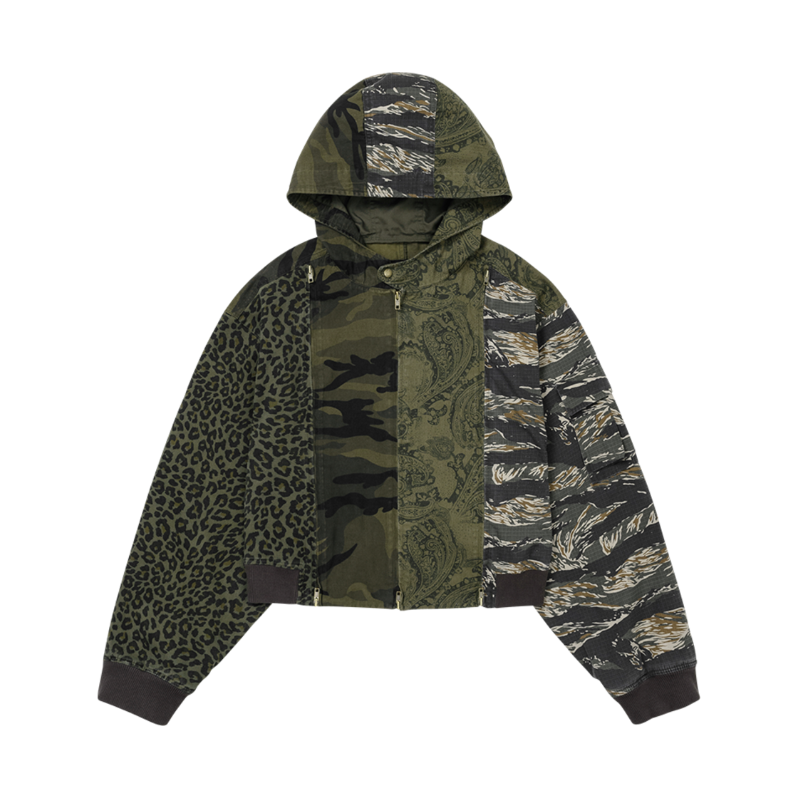 AJ252OT002KH AJOBYAJO Camouflage Zip-Up Hooded Jacket Khaki - 대표 이미지 #1