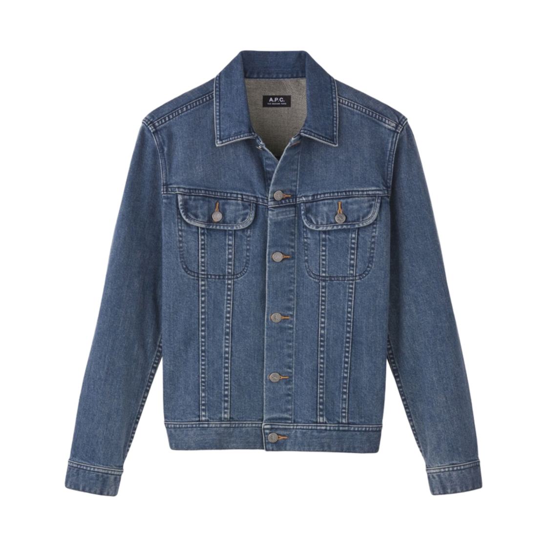 COZZK-H02223-IAI A.P.C. Veste Jean US Washed Denim Jacket Indigo
