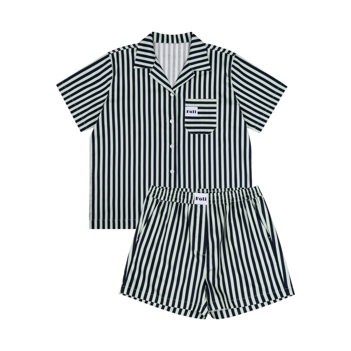 폴리 유니섹스 반팔/반바지 파자마세트 스모키 다크(Foli Unisex Half PJ Set Smoky Dark)