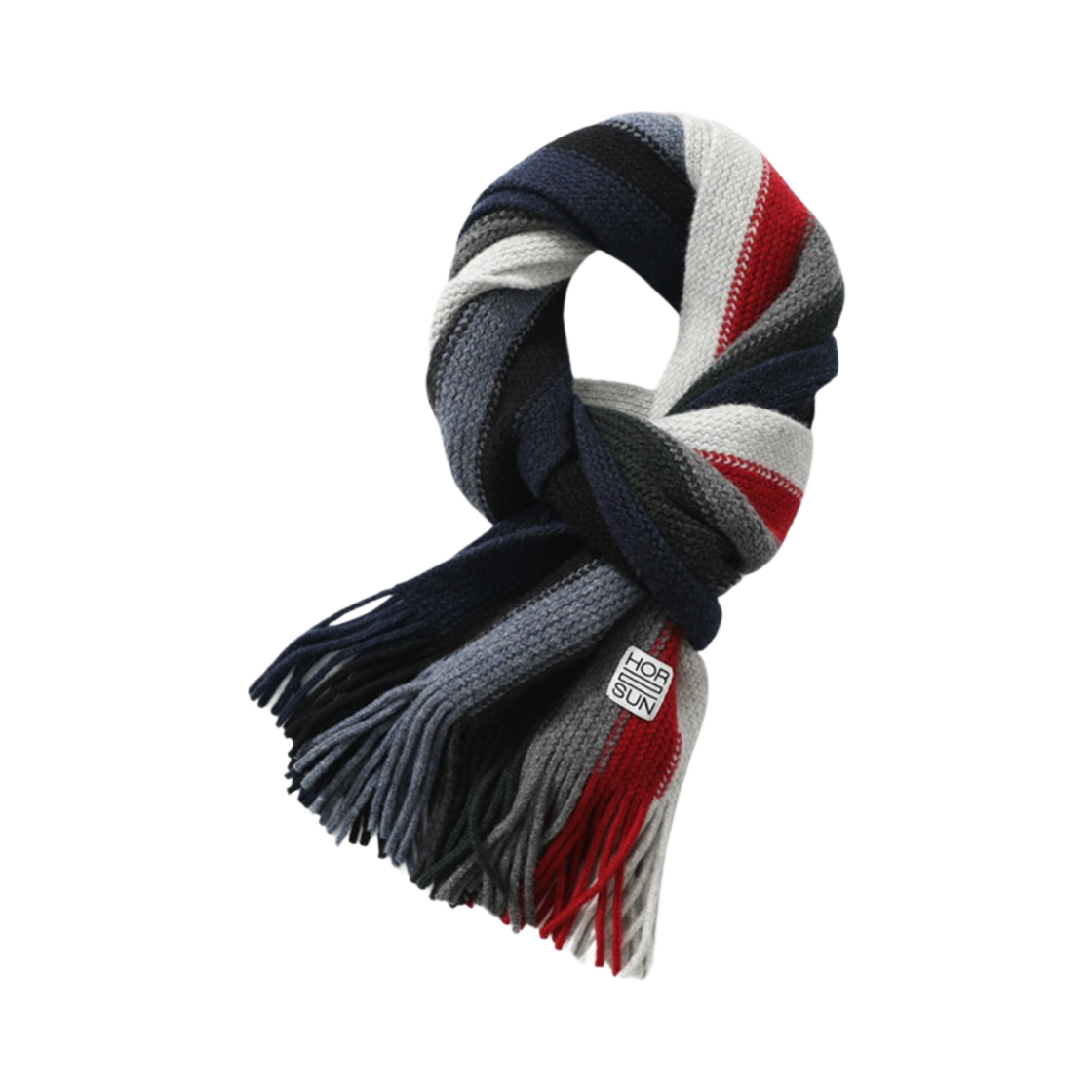 - Horlisun Skiff Superfine Wool Stripe Knit Muffler Multicolor