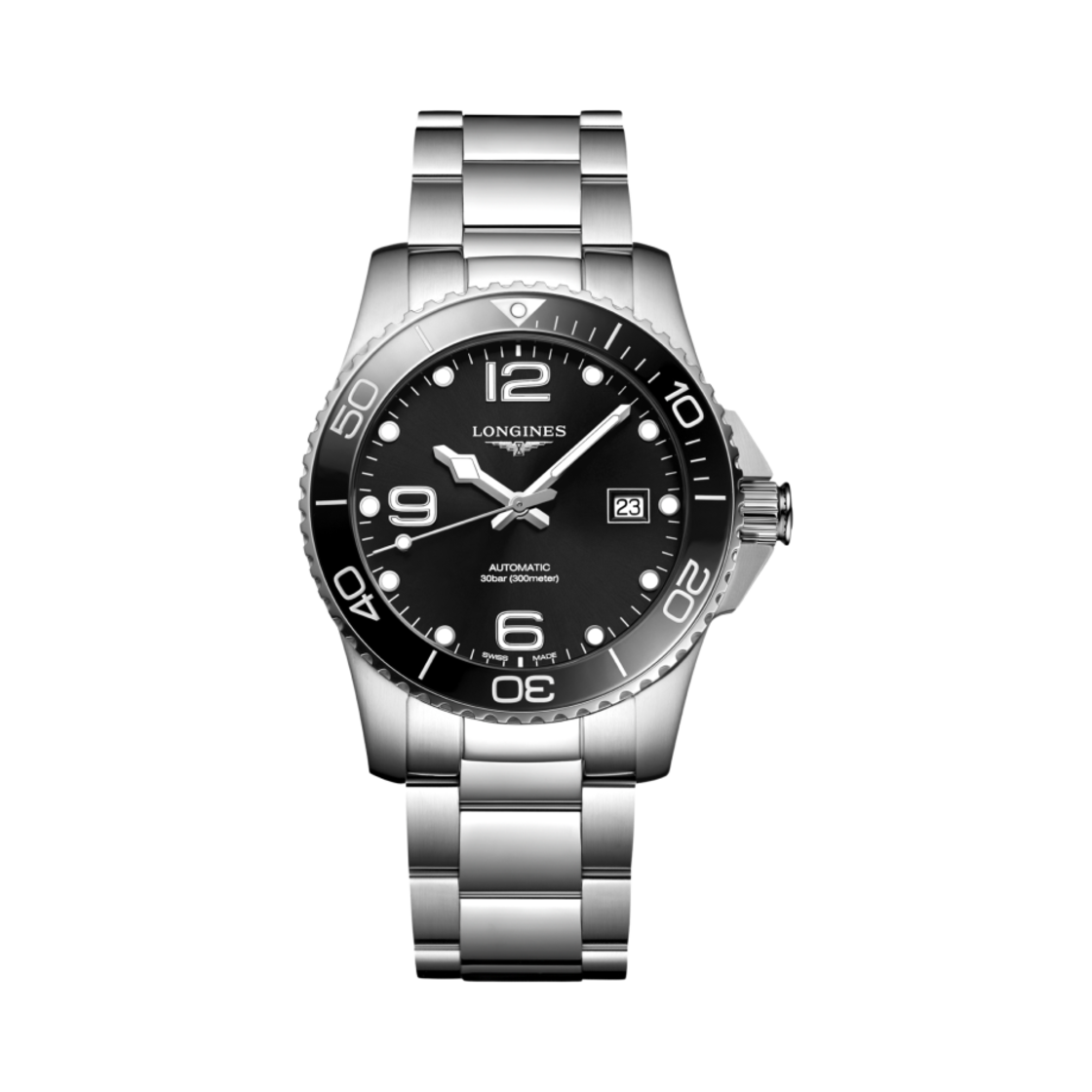 론진 하이드로콘퀘스트 오토매틱 41mm 스테인리스 스틸 세라믹 선레이 블랙(Longines Hydroconquest Automatic 41mm Stainless Steel Ceramic Sunray Black)