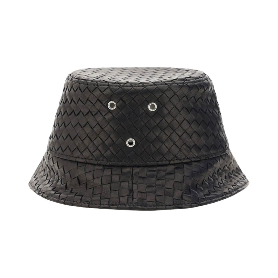 734270VZQO51000 (W) Bottega Veneta Intrecciato Leather Bucket Hat Black